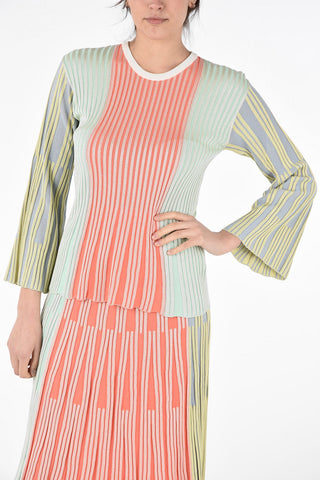 Striped Color Block Crew-Neck Sweater