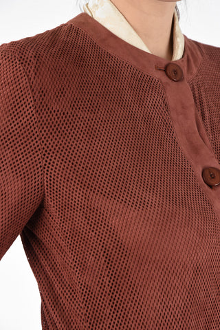 Laser Cut Suede Overcoat