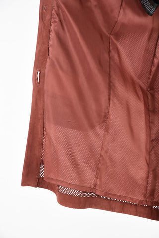 Laser Cut Suede Overcoat