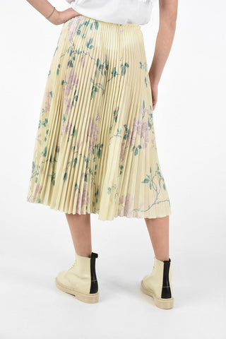 Floral Printed Accordion Skirt with Elastic Waist Band 