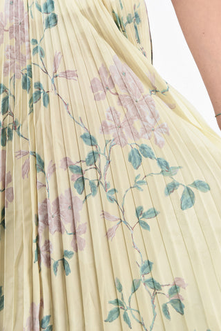 Floral Printed Accordion Skirt with Elastic Waist Band 