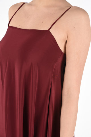 Silk Asymmetrical Dress with Peplum Hem