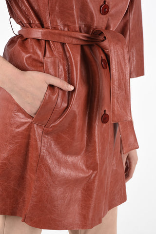 Leather Belted Coat
