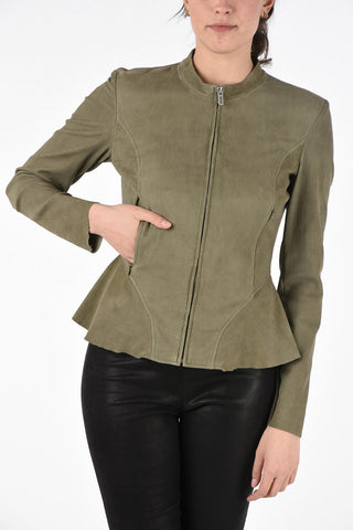 Leather Jacket with Zip Closure