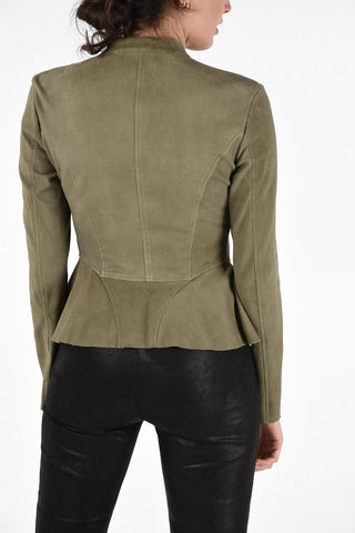 Leather Jacket with Zip Closure