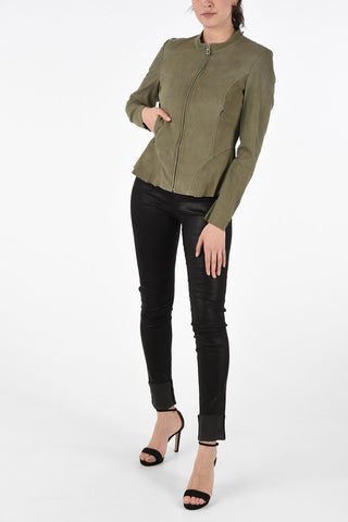 Leather Jacket with Zip Closure