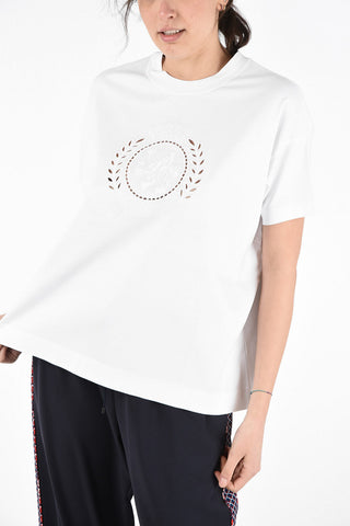 T-Shirt Oversize in Cotone con Ricamo