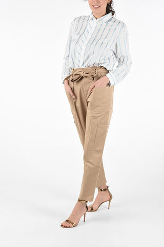 Hidden Closure Cargo Pants with Belt