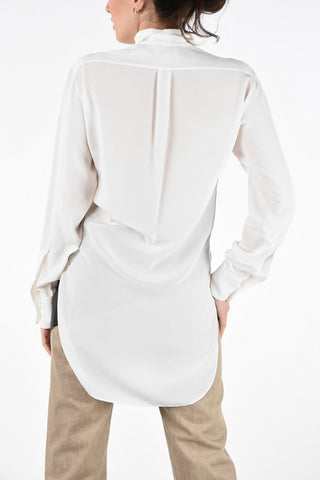 Quilted Silk Shirt with Hidden Closure 