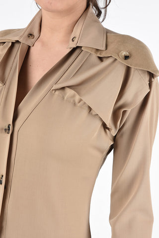 Wool Long Sleeve Shirtdress