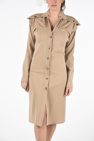 Wool Long Sleeve Shirtdress