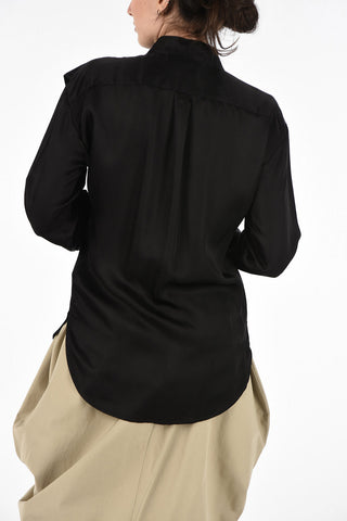 Camicia in Twill con Chiusura a Scomparsa 