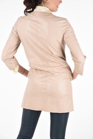 Leather 3/4 Sleeve Overcoat