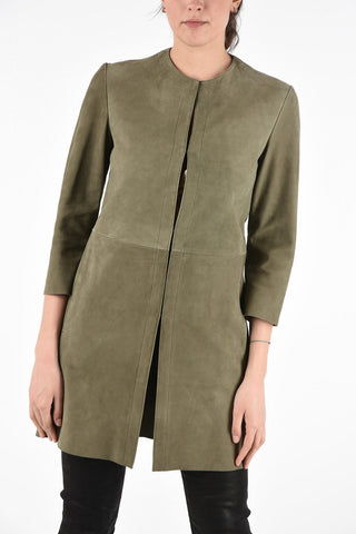 Suede 3/4 Sleeve Duster Coat
