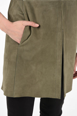 Suede 3/4 Sleeve Duster Coat