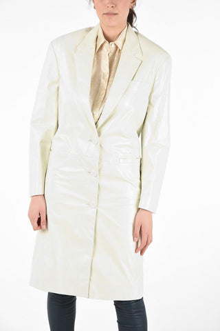 Lacquered Leather 3 Button Trench