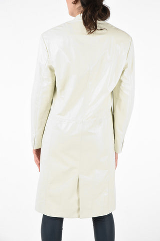 Lacquered Leather 3 Button Trench