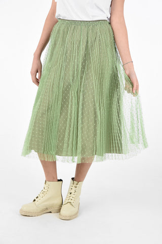 Tulle Polka Dot Accordion Skirt with Elastic Waist Band