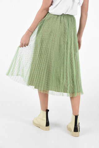Tulle Polka Dot Accordion Skirt with Elastic Waist Band