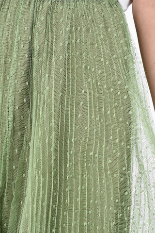 Tulle Polka Dot Accordion Skirt with Elastic Waist Band