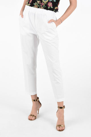 Stretch Cotton Flush Pocket Pants with Elastic Waist Band