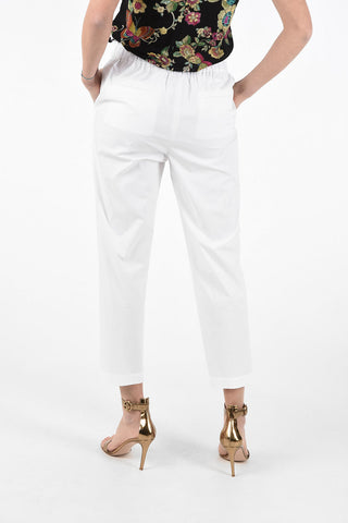 Stretch Cotton Flush Pocket Pants with Elastic Waist Band