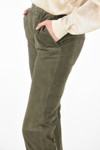 Suede Stretchy Waist Pants