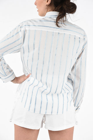 Pencil Striped Shirt with Lurex Details