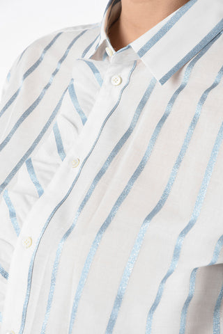 Pencil Striped Shirt with Lurex Details
