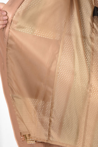 Laser Cut Leather 3/4 Sleeve Duster Coat