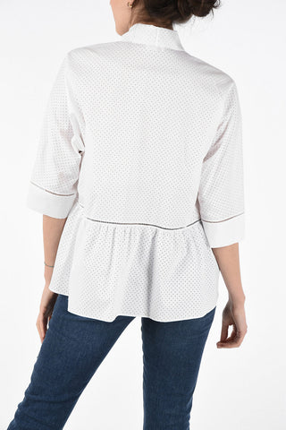 Tie Neck Peplum Blouse