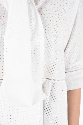 Tie Neck Peplum Blouse