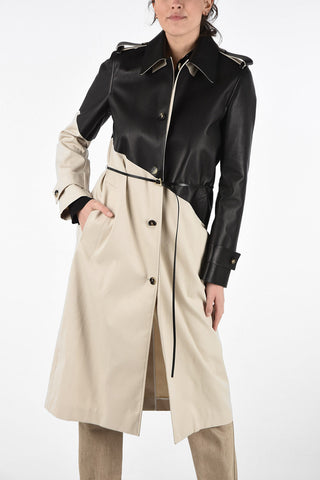 Trench with Leather Details and Belt 