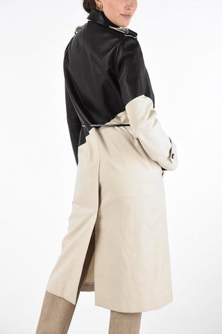 Trench with Leather Details and Belt 
