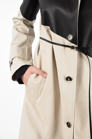 Trench with Leather Details and Belt 