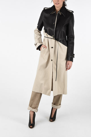 Trench with Leather Details and Belt 