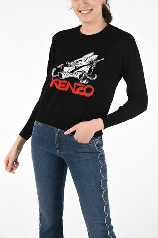Maglia Girocollo in Lana Ricamata 