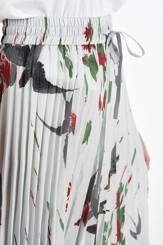 Printed Accordion Skirt with Drawtring