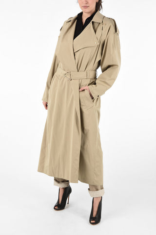 Cotton Maxi Wrap Trench with Belt