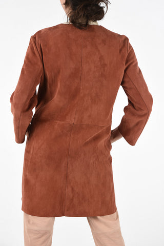 Suede Leather Duster Coat