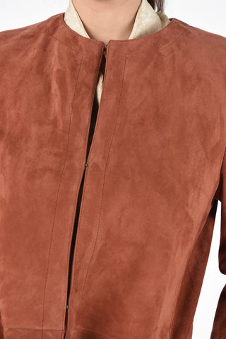 Suede Leather Duster Coat