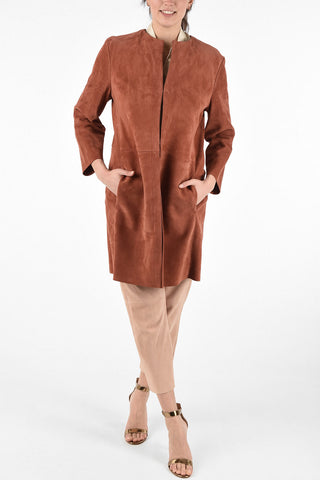 Suede Leather Duster Coat