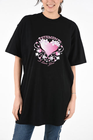 T-Shirt Oversize in Cotone con Stampa