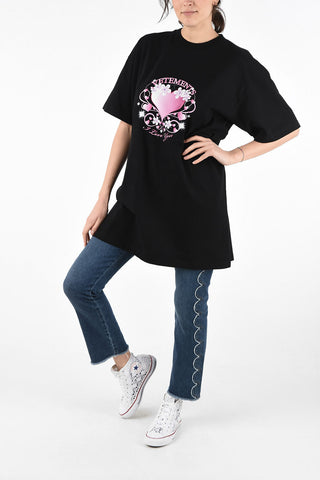 T-Shirt Oversize in Cotone con Stampa