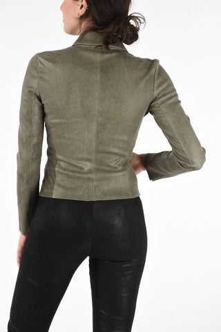 Leather Jacket with Zip Closure