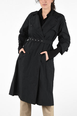 Flush Pocket Double-Breasted Trench with Belt 