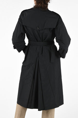 Flush Pocket Double-Breasted Trench with Belt 