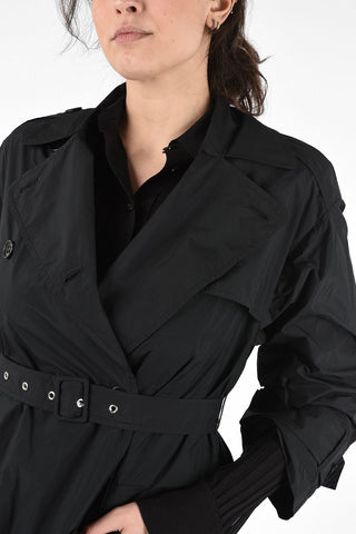 Flush Pocket Double-Breasted Trench with Belt 