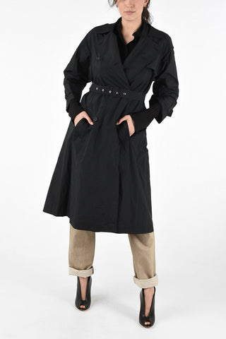 Flush Pocket Double-Breasted Trench with Belt 