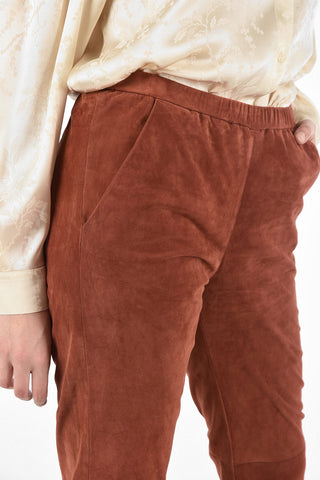 Suede Stretchy Waist Pants
